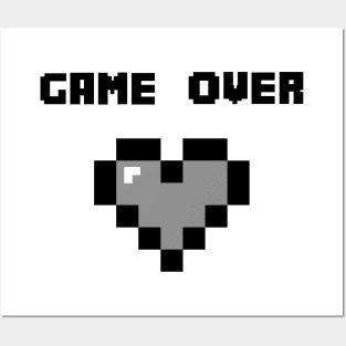 game over pixel heart Posters and Art